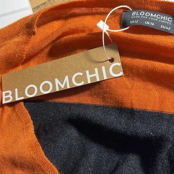 Bloomchic NWT Women’s‎ lightweight sweater, size 12. Black & pumpkin. - Picture 4 of 7